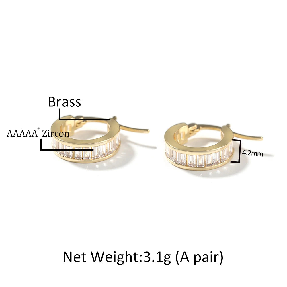 Iced Baguette Hoop Earrings