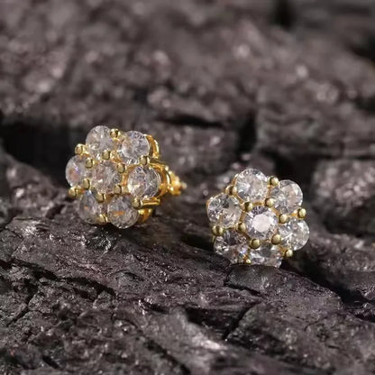 Radiant Cluster Flower Stud Earrings