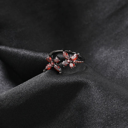 Elegant Floral Crystal Ring