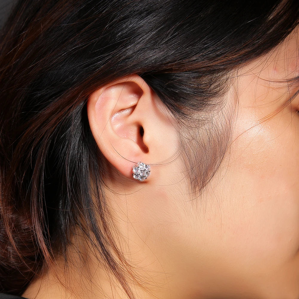 Radiant Cluster Flower Stud Earrings