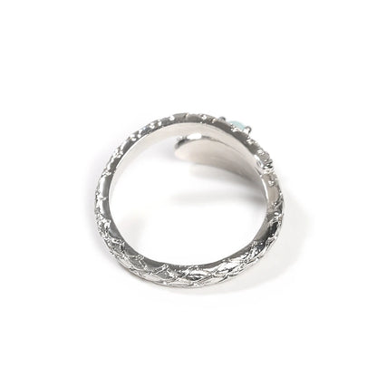 Serpent Elegance Snake Ring with Pearl & Chalcedony
