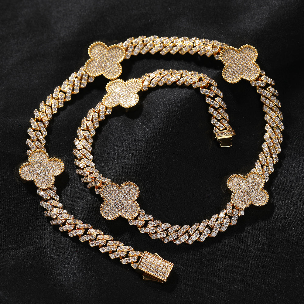 Gold bracelet with diamond accents on a black background