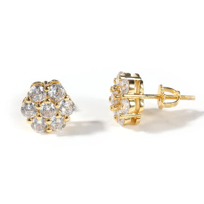 Radiant Cluster Flower Stud Earrings